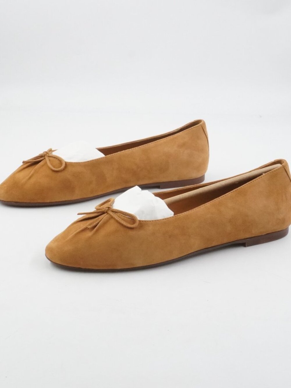 Sezane Agathe Low Ballerinas Ballet Flats in Hazelnut Suede Leather - US Size 11 - Picture 3 of 12